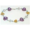 Image 1 : 7236 14KW Gold Bracelet w/MultiColor Gemstones/Diamonds