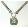 Image 1 : 7240 Silver/ 14K Gold Necklace w/ Blue Topaz