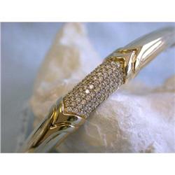 7269 14k Yellow Gold Bangle Bracelet with Diamonds