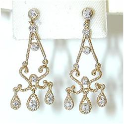 7520 14K Gold Post Earrings w/ Diamonds