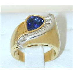 2747 SALAVETTI 18K Gold Sapphire Ring w/Diamond