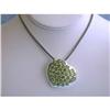Image 1 : 7529 Silver Necklace with Peridot Heart Pendant