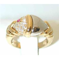 2447 BVLGARI 18K Gold Ruby/Diamond Ring
