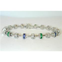 4918 KRYPELL Platinum Bracelet w/Sapp/Em/Dia