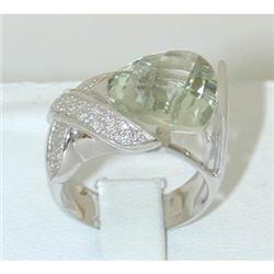 2491 BJC 14K White Gold Color Stone Ring w/Diamond