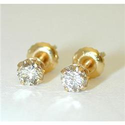 7580 14K Gold Post Earrings w/ Diamonds