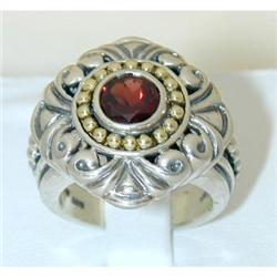 3681 BJC Silver/18K Gold Ring w/Garnet