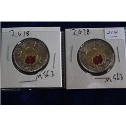 Canada Two Dollar Coins (2)