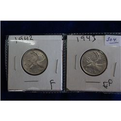 Canada Twenty-five Cent Coins (2)