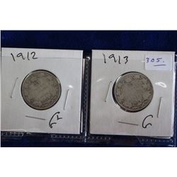 Canada Twenty-five Cent Coins (2)