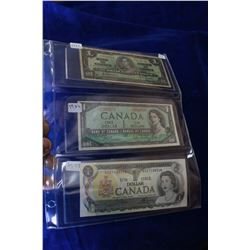 Canada One Dollar Bills (3)