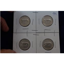 Canada Twenty-five Cent Coins (4)