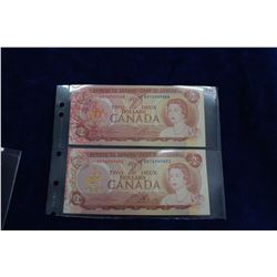 Canada Two Dollar Bills (2)