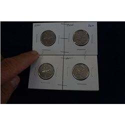 Canada Twenty-five Cent Coins (4)