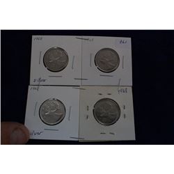 Canada Twenty-five Cent Coins (4)