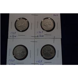 Canada Twenty-five Cent Coins (4)