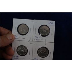 Canada Twenty-five Cent Coins (4)