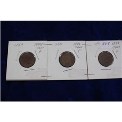 U.S.A. One Cent Coins (3)