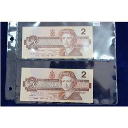 Canada Two Dollar Bills (2)