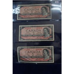 Canada Two Dollar Bills (3)