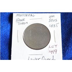 Lower Canada Bank of Montreal Un Sou Token (1)