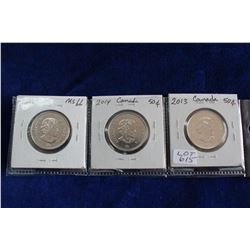 Canada Fifty Cent Coins (3)