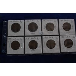 Great Britain Half Penny Coins (8)