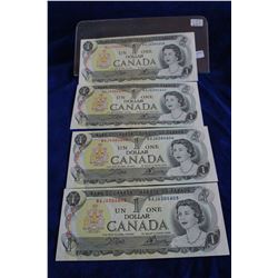 Canada One Dollar Bills (4)