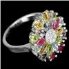 Image 3 : Natural TOPAZ RUBY AMETHYST CITRINE PERIDOT Ring