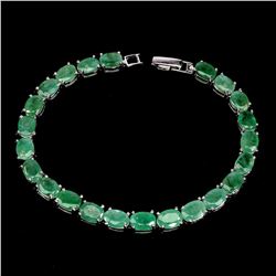 Natural Unheated Oval Zambian Emerald Bracelet