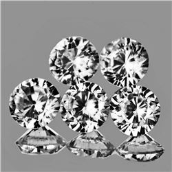 Natural AAA White Zircon 5 Pcs {Flawless-VVS1}