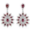 Image 1 : Natural RED RUBY PEAR-MARQUISE Earrings