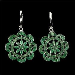 Natural  Marquise Zambian Green Emerald Earrings