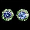 Image 1 : Natural Tanzanite 6 MM &  Tsavorite Garnet Studs