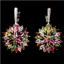 Natural Fancy Colors Marquise Tourmaline Earrings
