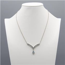 Dazzling 3.20 CT Blue And White Topaz Necklace