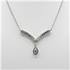 Image 3 : Dazzling 3.20 CT Blue And White Topaz Necklace