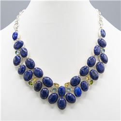 Beautiful 265Ct Natural Blue Lapis Lazuli Necklace