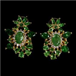 Natural Unheated Green Tsavorite Garnet Earrings