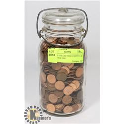 ESTATE COLLECTION OF PENNIES IN A VINTAGE JAR