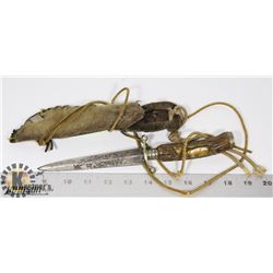 ANTLER HANDLE KNIFE AND SHEATH