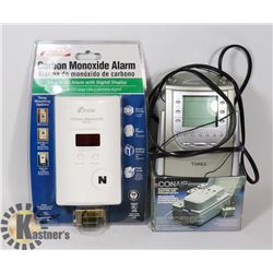 ELECTRONICS- TRAVEL ADAPTER, CLOCK, CO MONITOR