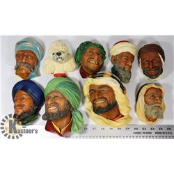 LOT OF 9 BOSSON FACES