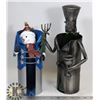Image 1 : CHEF WINE BOTTLE HOLDER AND SNOWMAN WINE BOTTLE