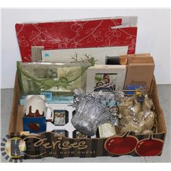 PICTURE FRAMES, CANDLES, METAL BASKET, IKEA