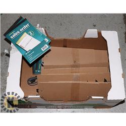 BOX W/ 16 HEAVY DUTY CLIPBOARDS W/ 5 SETS OF INVOI