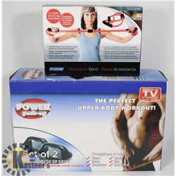 NEW SET OF 2 POWER ROTATING PUSHUP GRIPS AND BAND