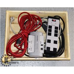 2 POWER SURGE POWER BARS & 25 FT EXTENSION CORD