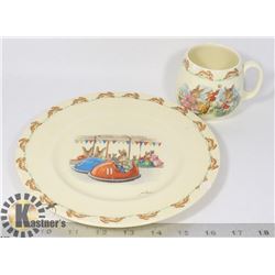 VINTAGE BUNNYKINS PLATE & CUP SET