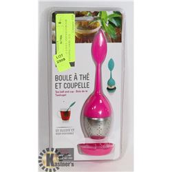 NEW TEA BALL AND SAUCER FOR STEEPING LOOSE TEA